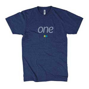 ONE Unisex Tshirt in Indigo Blue